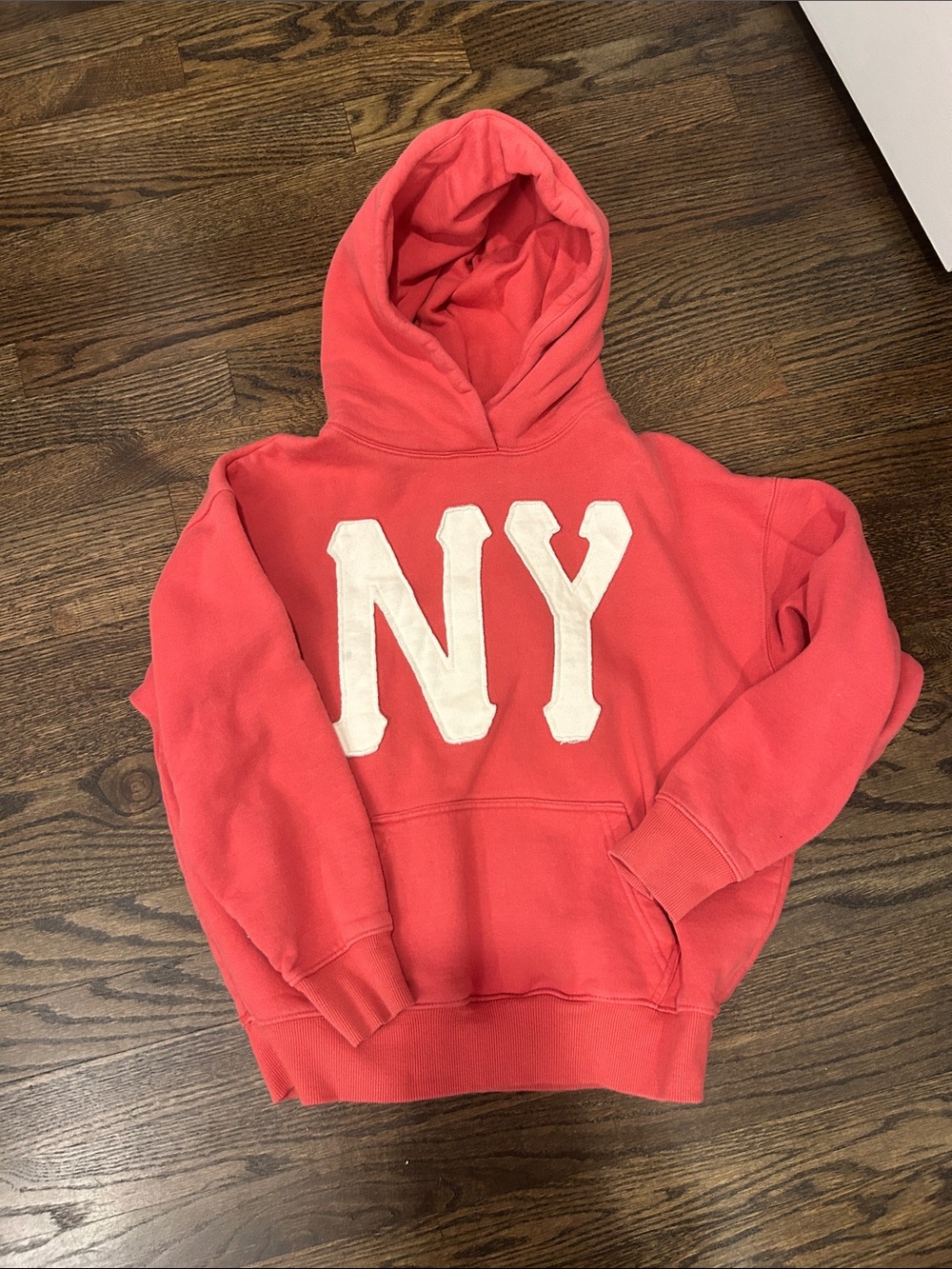 PACSUN NY Appliqué Coral Red Hoodie Sweater - Women's